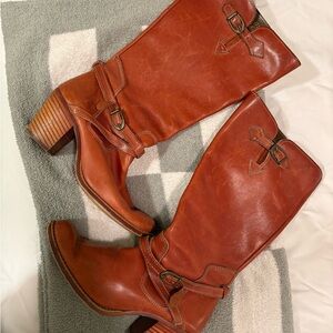 Rust Leather Ankle Boots